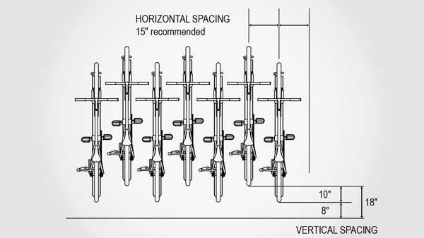 bike rack spacing